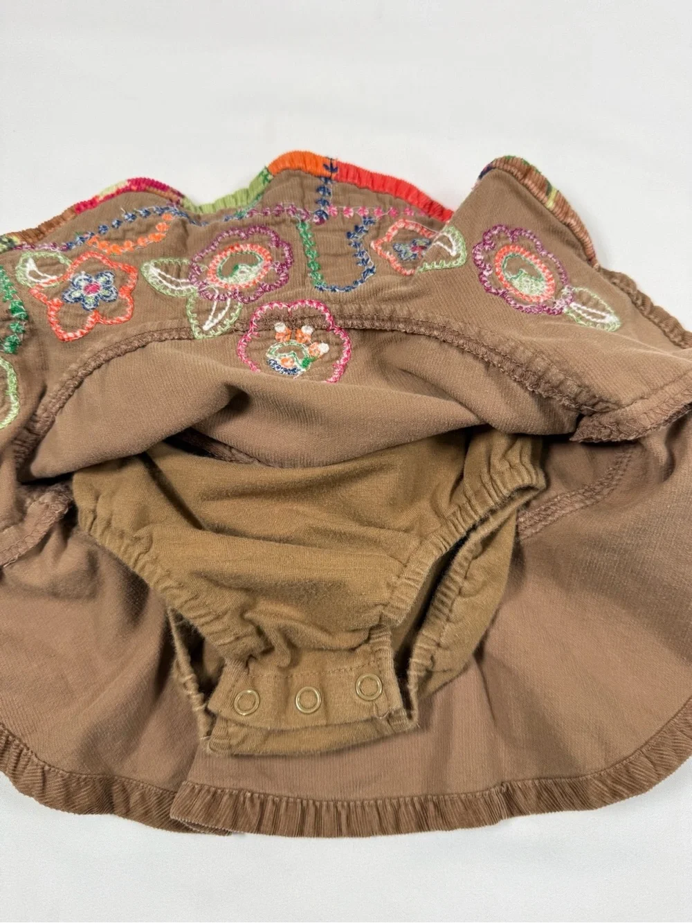 THE CHILDREN’S PLACE Girl Y2K Corduroy Floral Boho Attached Bloomers Skirt 12M